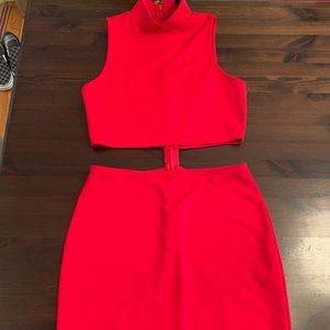 Red mini dress